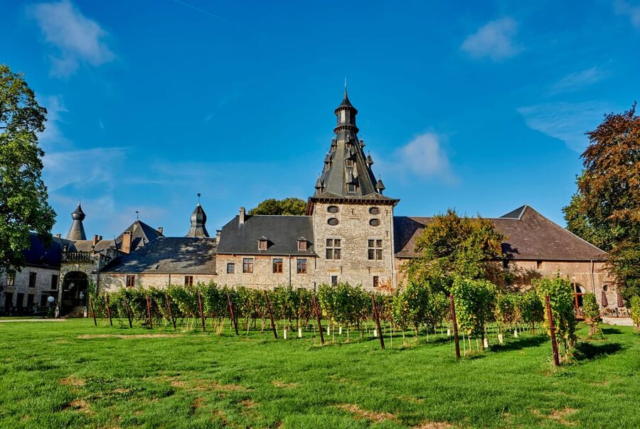 Bioul (near Dinant) : Château de Bioul Tour and Wine Tasting - The estate story beyond wine: Gobert de Bioul and the Le Bon Marché thread