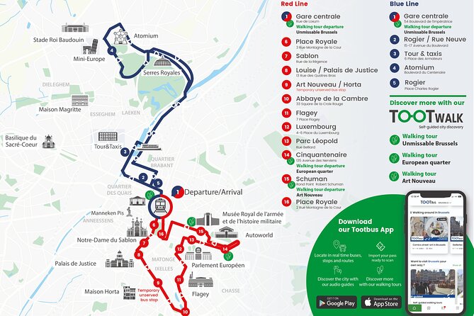 Brussels Tootbus Discovery Hop On Hop Off Bus and walking tours - Tickets and value: when 24 hours beats 48, and when it does not