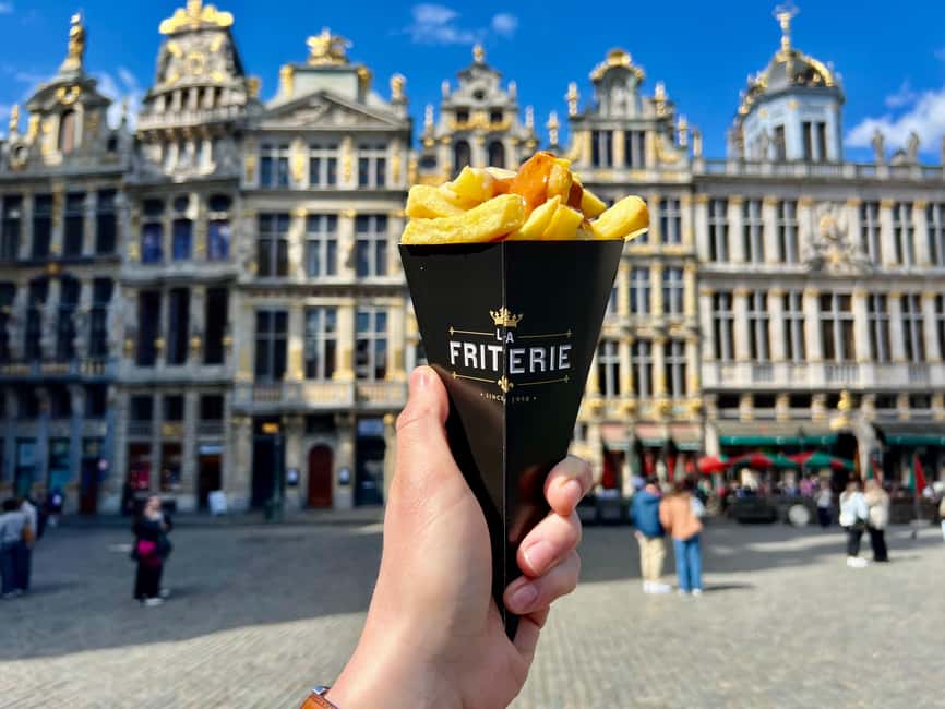 Secret Food Tours Brussels - Hot cocoa and cobbled streets, with Grand Place in your line of sight